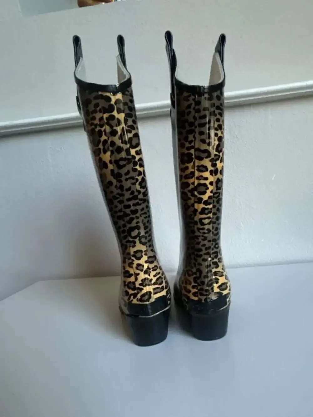 Leopard Print Rubber Cowgirl Rain Boots